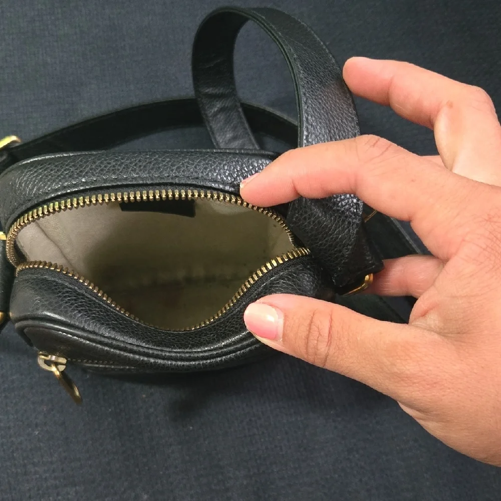 Gucci Black and Gold Messenger Bag with Signature Details
